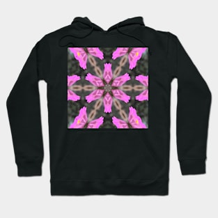 Zinnia Flower Butterfly Kaleidoscope Pattern (Seamless) 4 Hoodie